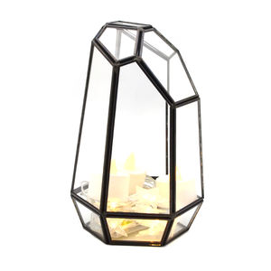 <span class=keywords><strong>Cage</strong></span> à oiseaux en laiton doré et en verre, terrarium, grand lustre de table, socle pour fleurs, pièces centrales en cristal, pour mariage - Product Image 2
