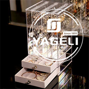 Organisateur de bijoux en acrylique transparent, porte-boucles d'oreilles, anti-poussière, présentoir pour colliers, bracelets, boucles d'oreilles, bagues, 1 pièce - Product Image 5