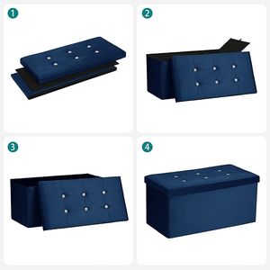 Meuble moderne en velours <span class=keywords><strong>diamant</strong></span>é, pliable, grande capacité, haute qualité, 76*38*38cm, pour salon, chambre, entrée, hôtel, salle <span class=keywords><strong>de</strong></span> sport - Product Image 3