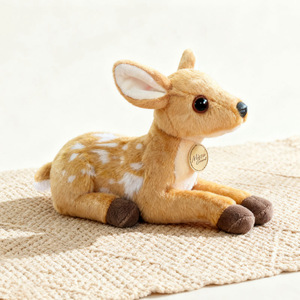 Peluche di cervo Sika personalizzabile con logo, giocattoli di peluche a forma di alce per bambini, bambole di animali di peluche rilassanti, cuscino a forma di cervo accovacciato da <span class=keywords><strong>zoo</strong></span> - Product Image 5