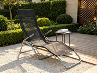 Chaise longue de plage pliable en métal, design personnalisé, écologique, durable, imperméable, portable, pour parc