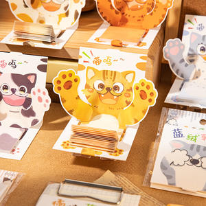 30 pcs/pack Autocollants Commodité Série Chat Surprise Mignon Vent Dessin Animé Chat Message Notes Sticky Notes - Product Image 2
