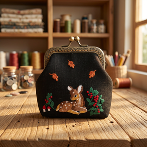 Wholesale Elegant Embroidery Animal Prints Waterproof Linen Unisex Portable <b>Wallet</b> for Formal Occasions Vintage Style <b>Small</b> Size - Product Image 3