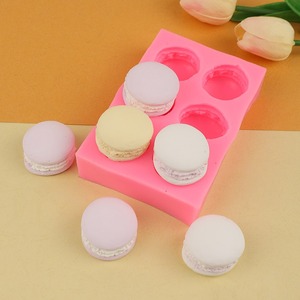 New 6 khoang 3D macaroon Silicone khuôn Macaron bánh hamburger nướng khuôn mẫu cho nến Muffin bánh trang trí mini xà phòng tắm bom - Product Image 4