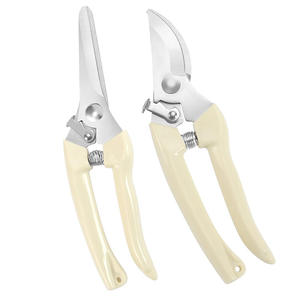 Tijeras de podar de acero inoxidable con mango de plástico, herramienta manual de jardín para recortar plantas - Product Image 1