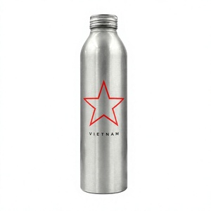 Botella de Agua de Aluminio Plateado Cepillado 99.7% Puro, Marca VAB, con Estrella Roja, Impresión Offset Vietnam, Tapas ROPP, de Ho Chi Minh City - Product Image 1