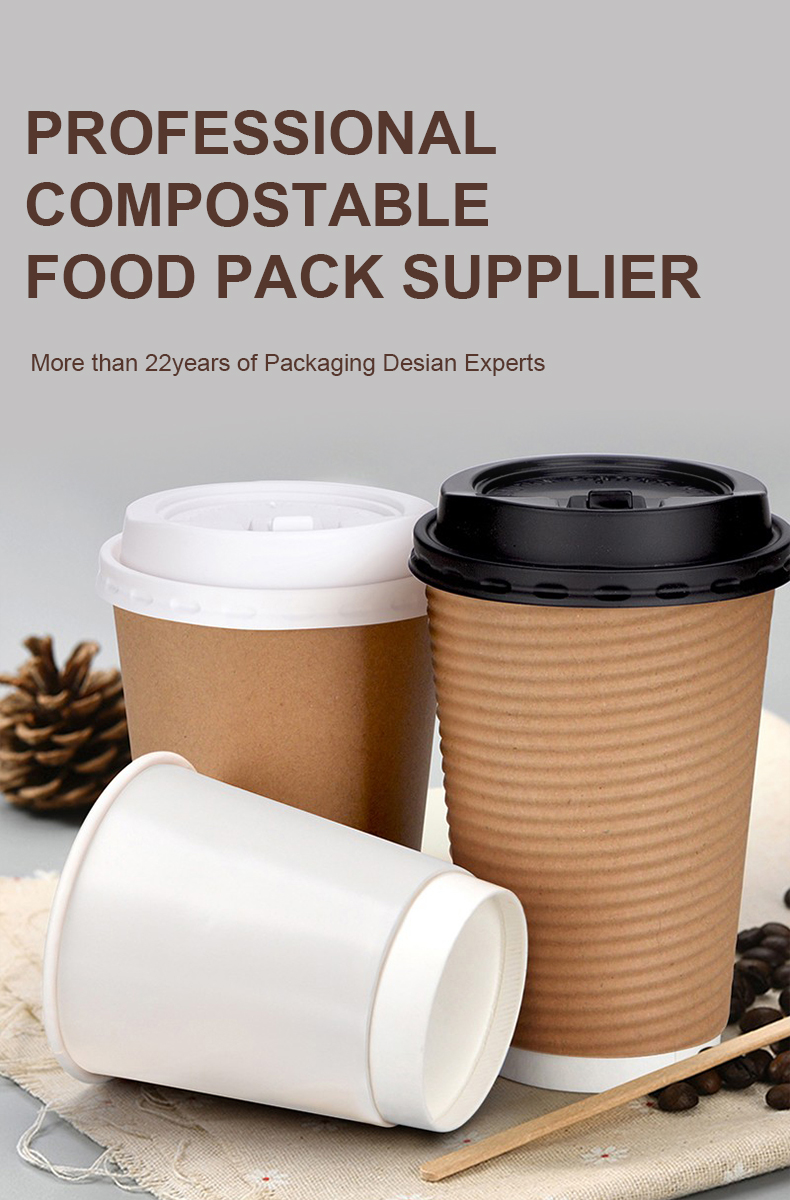 manufacturer compostable takeway hot biodegradable disposable paper coffee cups custom logo big paper cup