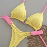 Baju Renang Karnaval Grand Kadooment Kustom Warna Blok Segitiga Bikini Barbados Pakai Logo OEM 2026 Foreday Morning Jam Crop Over