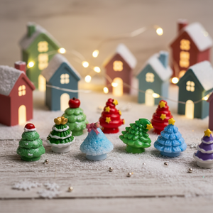 Venta Directa de Fábrica OEM, 10 Opciones de Mini Árbol de Navidad de Resina para Decoraciones Navideñas, Regalos o Accesorios para Llaveros - Product Image 4