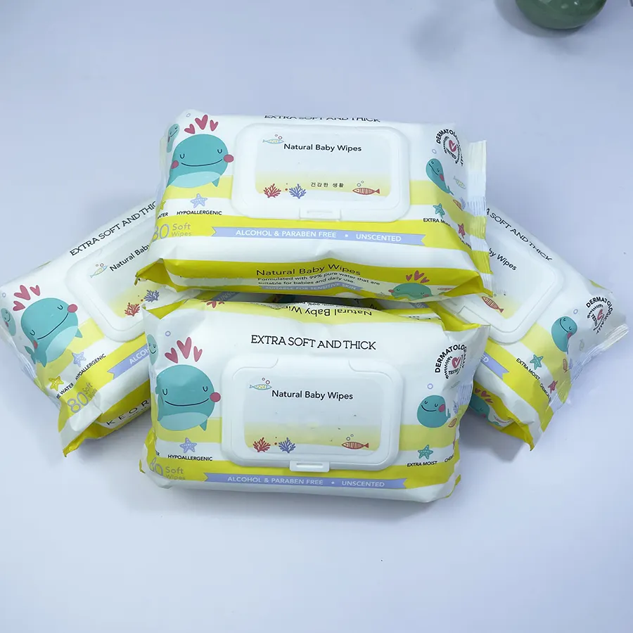 Trung Quốc Hot Bán Khăn Nước Ban Đầu Phân Hủy Sinh Học Bé Khăn Lau Dùng Một Lần Pamper Babywipes Hữu Cơ Bé Khăn Lau