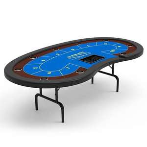 Table de <span class=keywords><strong>poker</strong></span> professionnelle ovale YH 96 pouces pour tournois européens, avec pieds pliables, plateau de croupier pour Texas Hold'em et Blackjack - Product Image 3
