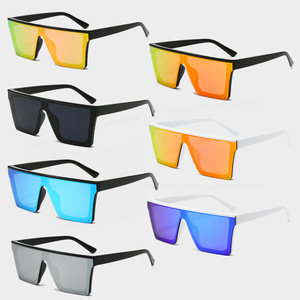 Lmamba Brand Designer Square Sun Glasses Custom Logo Oversized Black Shades Big Frame <b>Mirror</b> Sunglasses for Women Men - Product Image 5