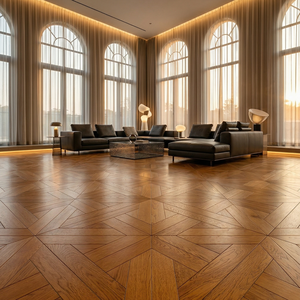 Suelo de Parqué Geométrico de Roble Blanco Ecológico con Garantía de Calidad, Diseño Moderno, Ultra Duradero, Sistema de Click, para Sala de Estar - Product Image 2