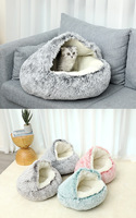 Großeinkauf Muschelförmiges Katzenbett Halbgeschlossen Winterwarm Waschbar Einfarbiges Haustierhaus Nestbett Großhandel Hersteller