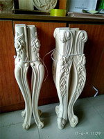 Pieds de meubles en bois massif de style européen sculptés CNC, non finis, pour table et canapé, salle à manger
