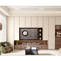 Meuble TV intégré tout-en-un, buffet et armoire à chaussures avec grand rangement, style moderne et minimaliste pour salon complet