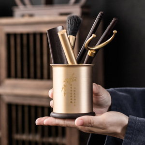 Juego de Té Oogishido Seis Caballeros, Utensilios de Té de Cobre y Madera para la Ceremonia del Té Kung Fu con Tetera, Cepillo y Accesorios - Product Image 3
