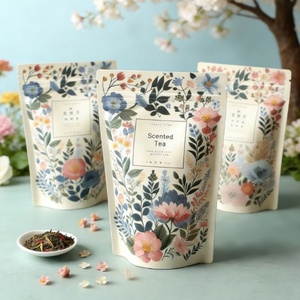 Custom Printed Logo Recyclable Ziplock Packaging Stand-up <b>Pouch</b> Coffee Bean Candy Flower Tea Packaging Mylar Doypack Bag OEM ODM - Product Image 2