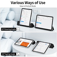 Étui pour iPad A16 11e génération 2025, housse de tablette en cuir PU pour iPad 10e génération, étui transparent en TPU pour iPad 10e génération 10,9 pouces