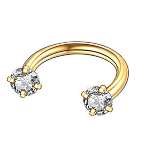 En gros Anneau <span class=keywords><strong>fer</strong></span> à <span class=keywords><strong>cheval</strong></span> en acier inoxydable avec zircone cubique (CZ) 16G pour piercing de nez, <span class=keywords><strong>tragus</strong></span>, cartilage interne de l'oreille, septum et bijoux de corps - Product Image 3