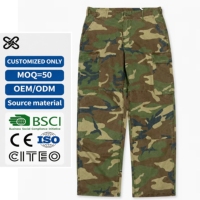 Pantalon cargo camouflage personnalisé pour fournisseur, coupe ample avec grandes poches