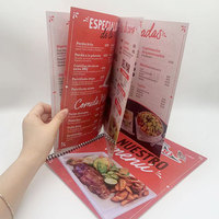 Pabrik disesuaikan CMYK PVC tahan air kualitas tinggi buku Menu restoran dengan mengikat Spiral