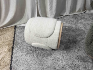 Poggiapiedi Multifunzionale Moderno in <span class=keywords><strong>Legno</strong></span> Massello, Sgabello Piccolo per Soggiorno, Camera da Letto, Toeletta e Cambio Scarpe - Product Image 4