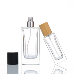 30ml Luxury Rectangle Glass Perfume <b>Bottle</b> Refillable <b>Spray</b> <b>Bottle</b> with Wooden Cap <b>Empty</b> Container - Product Image 4