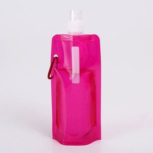 Bolsa de Agua Plegable y Portátil de 480 ml para Viajes y Deportes, Bolsa de Agua de Plástico para Camping con Gancho Mosquetón - Product Image 3