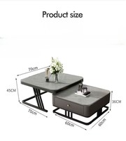 Table basse multifonctionnelle en marbre, style moderne minimaliste et luxueux, pour petit espace, meubles de salon