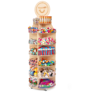 Biểu tượng tùy chỉnh cửa hàng bán lẻ kệ trưng bày siêu thị đồ chơi sang trọng hiển thị sàn đứng sóng gỗ các tông đứng - Product Image 4