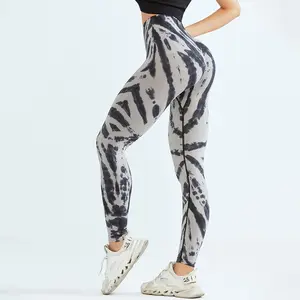 High Quality Seamless Tie Dye Yoga Pants High Waist Butt Lifting Running Sports Tights Leggings For Women