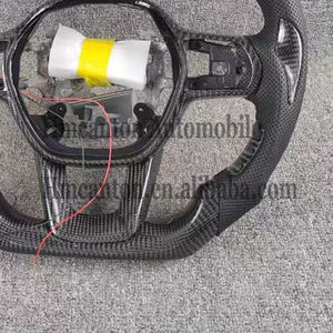 Volant de voiture en cuir perforé et fibre de carbone avec LED, vente directe d'usine, pour Honda Civic 11e génération - Product Image 4