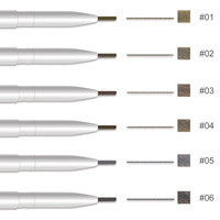 Crayon à sourcils double embout ultra-fin personnalisé avec logo, 6 couleurs, avec brosse spoolie intégrée pour usage quotidien – Vente en gros