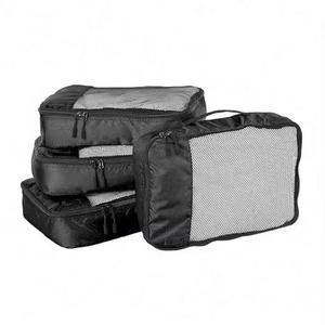 Échantillon Gratuit : Ensemble de 4 Cubes de Rangement de Voyage Durables avec Panneau Supérieur en Maille – Organiseurs de Bagages - Product Image 1