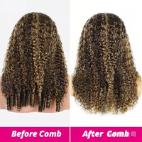 Perruques mi-longues 3-en-1 brun chocolat, bouclées birmanes, avec ligne de cheveux invisible, sans colle, en cheveux humains, perruque sans couture à porter sur le côté