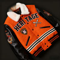 Fabricant de vêtements streetwear sur mesure, veste de baseball pour hommes avec patch brodé, veste varsity à blocs de couleur pour hommes