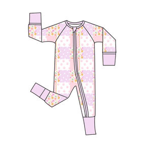 Piyama Bambu Beritsleting Kustom dan Personal, Grosir Piyama Bayi Balita Beritsleting dengan Kaki Terbungkus untuk Bayi Baru Lahir - Product Image 2