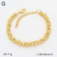 Pulsera de Cadena Gruesa Personalizada de Acero Inoxidable Chapada en Oro de Moda al por Mayor