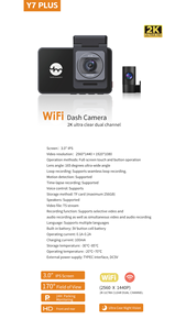 กล้องติดรถยนต์ YUEMI ความละเอียดสูง 2K WiFi แบบเลนส์คู่ สำหรับบันทึกภาพหน้า-หลัง พร้อมระบบตรวจสอบการจอดรถตลอด 24 ชั่วโมง - Product Image 5