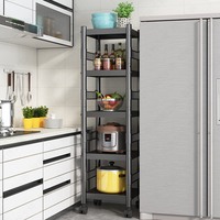 Organisateur de cuisine en métal robuste à 5 niveaux |   Étagère de rangement pour espaces étroits et gain de place |   Support réglable pour four à micro-ondes
