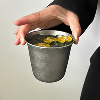 Tasse à large bouche en acier inoxydable 304 de style industriel Tasse réutilisable et durable