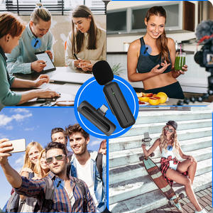 Vidéo Vlog Microphone de collier de Lavalier Microphone professionnel sans fil Microphone de poitrine pour téléphone portable Vlog sans fil - Product Image 6