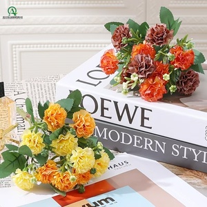 <span class=keywords><strong>Oeillets</strong></span> artificiels Bouquet de fleurs en soie Feuille verte pour la fête à la maison Mariage Tenant des fleurs Festival Cuisine Bureau Décor - Product Image 3