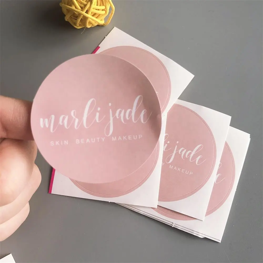 Stampa personalizzata proprio Logo adesivi autoadesivi in carta lucida etichetta di imballaggio OEM scarpe e abbigliamento adesivi personalizzati in oro rosa