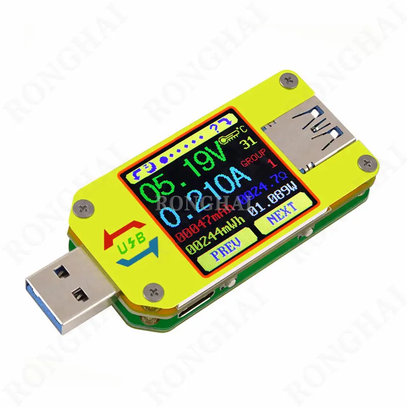 APP USB 3.0 Digital LCD DC Voltmeter Ampere meter Spannung Strom messer Batterie ladung Kabel widerstands tester messen UM34 UM34C