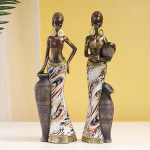 African Drum Musician Statue Modern Art Figure Living Room Office Interior Decoration Accessories Christmas Gifts