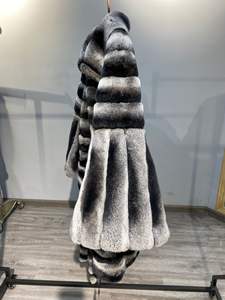 Venta al por mayor de alto nivel cálido de manga larga para mujer Real Rex Rabbit Fur Outwear Coat - Product Image 2