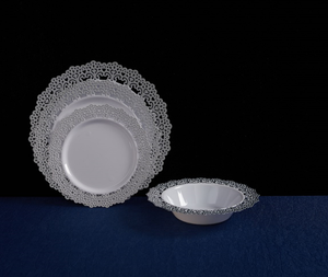 Xueli Dentelle Penh <span class=keywords><strong>Bol</strong></span> En Plastique Jetable de Dessert/<span class=keywords><strong>Apéritif</strong></span> <span class=keywords><strong>Bol</strong></span> PS Imitation Porcelaine Nourriture Occidentale - Product Image 1