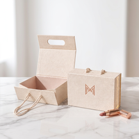 Boîte cadeau rigide magnétique écologique pliable avec fenêtre, emballage cosmétique en papier personnalisé pour les ensembles de maquillage et les ongles press-on